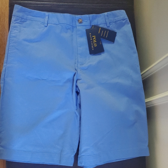 Boy's Ralph Lauren light blue twill short pants NWT - Picture 2 of 4